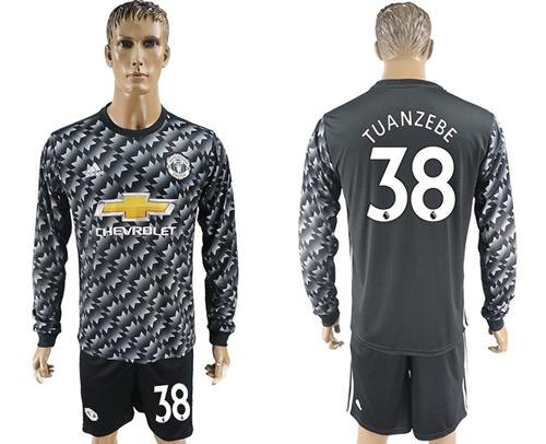 Manchester United #38 Tuanzebe Black Long Sleeves Soccer Club Jersey